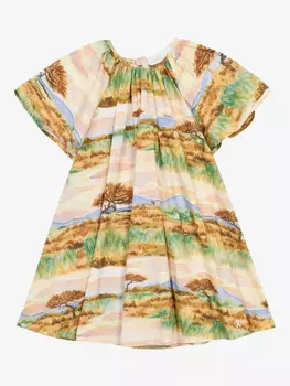 Платье с принтом сафари Roberto Cavalli Junior, нейтральный