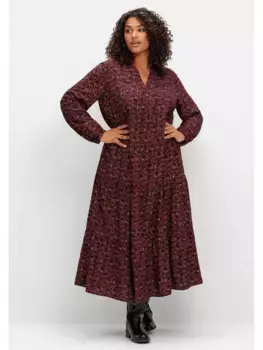 Платье с принтом Sheego "Большие размеры", с принтом по всей поверхности, на подкладке, черный