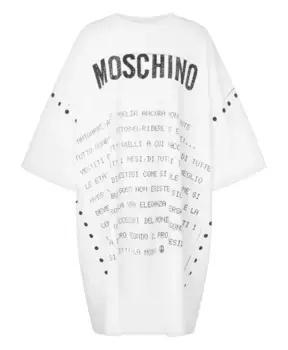 Платье с принтом спереди Moschino, белый