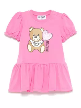 Платье с принтом Teddy Bear Moschino Kids, розовый
