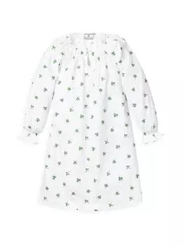 Платье с принтом трилистник для маленьких девочек и девочек Petite Plume, белый