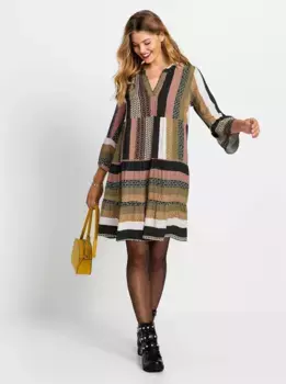 Платье с принтом "Вдохновение" "тканое платье" Inspirationen, цвет Schwarz-Grapefruit-Gemustert