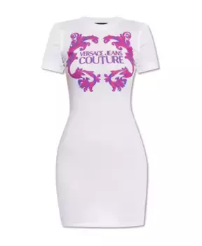 Платье с принтом Versace Jeans Couture, белый