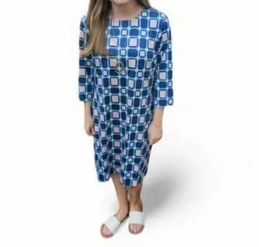 Платье с принтом в синем/хаки цвете Erma’s Closet