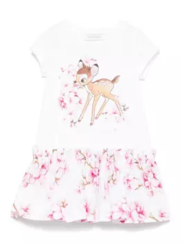 Платье с принтом X Disney Bambi Monnalisa, белый