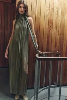 Платье с принтом ZARA, цвет greenish