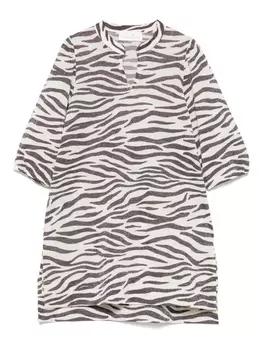 Платье с принтом «зебра» MC2 Saint Barth Kids, нейтральный