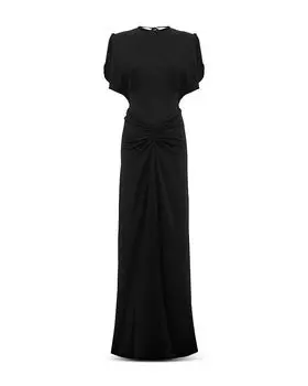 Платье с присборенной талией Victoria Beckham, черный