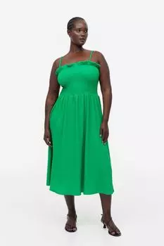 Платье с присборенным лифом H&M, зеленый