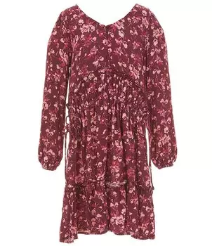 Платье с присборенными рукавами и длинными рукавами Chelsea & Violet для больших девочек 7–16 лет, красный