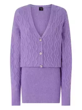 Платье с пуговицами из косой вязки PINKO, фиолетовый