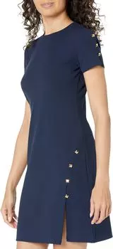 Платье с пуговицами-пирамидками MICHAEL Michael Kors, цвет Midnight Blue