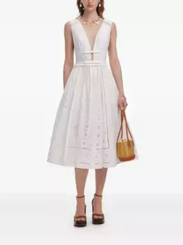 Платье с пуговицами Self-Portrait, белый