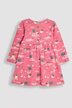 Платье с пуговицами спереди Jojo Maman Bb, розовый