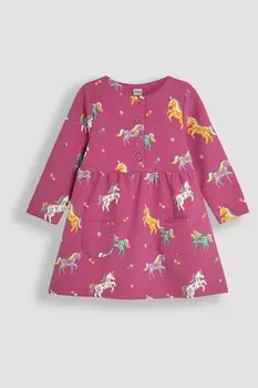 Платье с пуговицами спереди Jojo Maman Bb, розовый