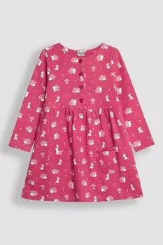 Платье с пуговицами спереди Jojo Maman Bb, розовый