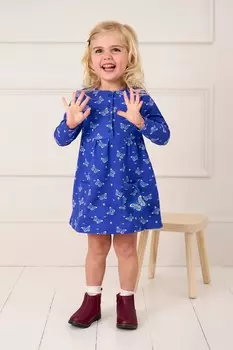 Платье с пуговицами спереди Jojo Maman Bb, синий