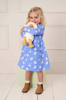 Платье с пуговицами спереди Jojo Maman Bb, синий