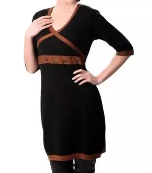 Платье с пуговицами в черном/мокко цвете ANGEL