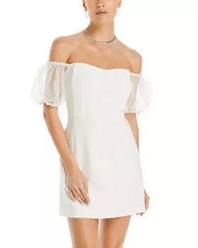 Платье с пышными рукавами FRENCH CONNECTION, цвет White