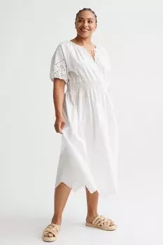 Платье с пышными рукавами H&amp;M, белый