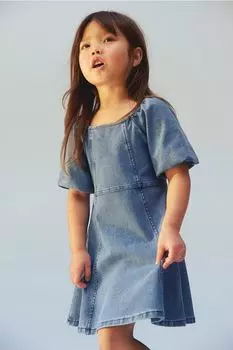 Платье с пышными рукавами H&M, синий