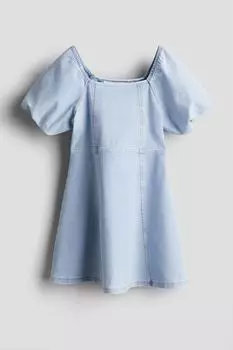 Платье с пышными рукавами H&M, синий