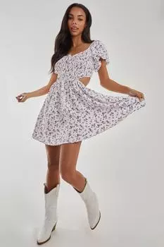 Платье с пышными рукавами Pink Vanilla, белый