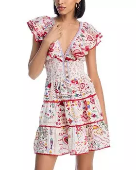 Платье с ярусными оборками на воротнике Camilla, мультиколор