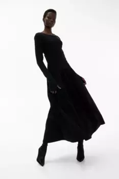 Платье с расклешенной юбкой H&M, черный