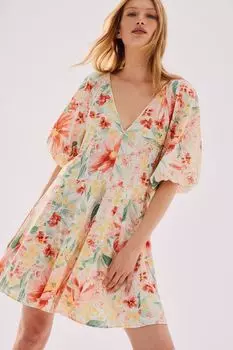 Платье с расклешенной юбкой H&M, розовый