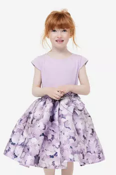 Платье с расклешенной юбкой H&M, фиолетовый