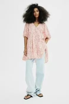 Платье с расклешенной юбкой H&M, розовый