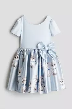 Платье с расклешенной юбкой H&M, голубой