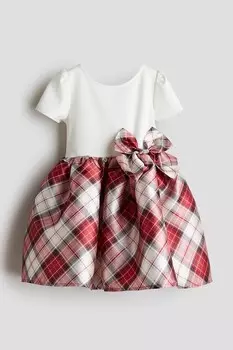 Платье с расклешенной юбкой H&M, белый
