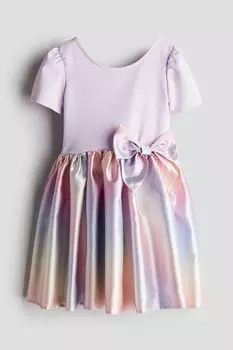 Платье с расклешенной юбкой H&M, фиолетовый
