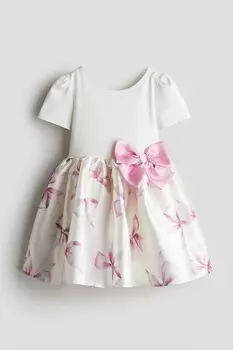 Платье с расклешенной юбкой H&M, белый