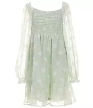 Платье с расклешенной юбкой в форме сердечка для больших девочек 7–16 лет Poppies and Roses, зеленый