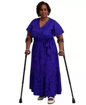 Платье с расклешенными рукавами и завышенной талией, Regular & Plus Kasper, синий