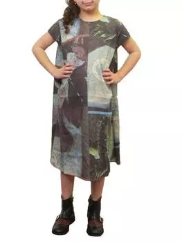 Платье с разноцветным принтом и рукавами-крылышками JNBY, цвет multi