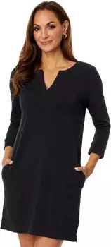 Платье с разрезом на шее и рукавами 3/4 Lilla P, черный