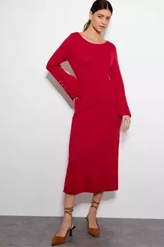 Платье с разрезом по краю Monsoon, красный