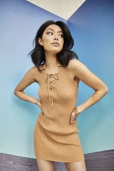 Платье с ребристым эффектом Glamorous, коричневый