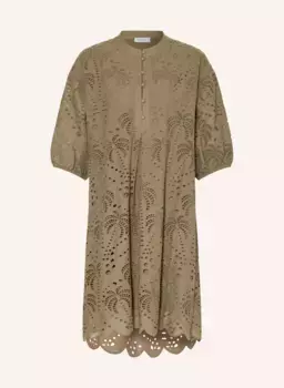 Платье с рукавами 3/4 и вышивкой люверсов Darling Harbour, хаки
