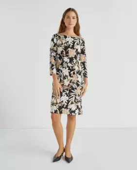 Платье с рукавами 3/4 и принтом Zermatt, черный