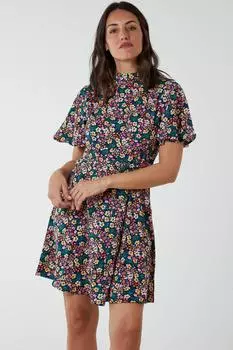 Платье с рукавами ангела и цветочным принтом Blue Vanilla, синий