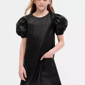 Платье с рукавами-фонариками Gap, черный