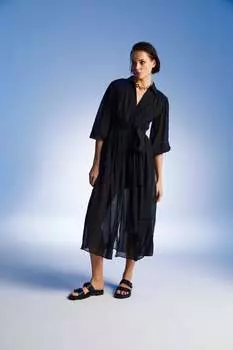 Платье с рукавами-фонариками Nocturne, черный