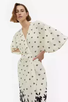 Платье с рукавами-крыльями H&M, бежевый