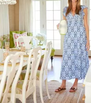 Платье с рукавами-крылышками и V-образным вырезом в стиле икат Sail to Sable, цвет ikat